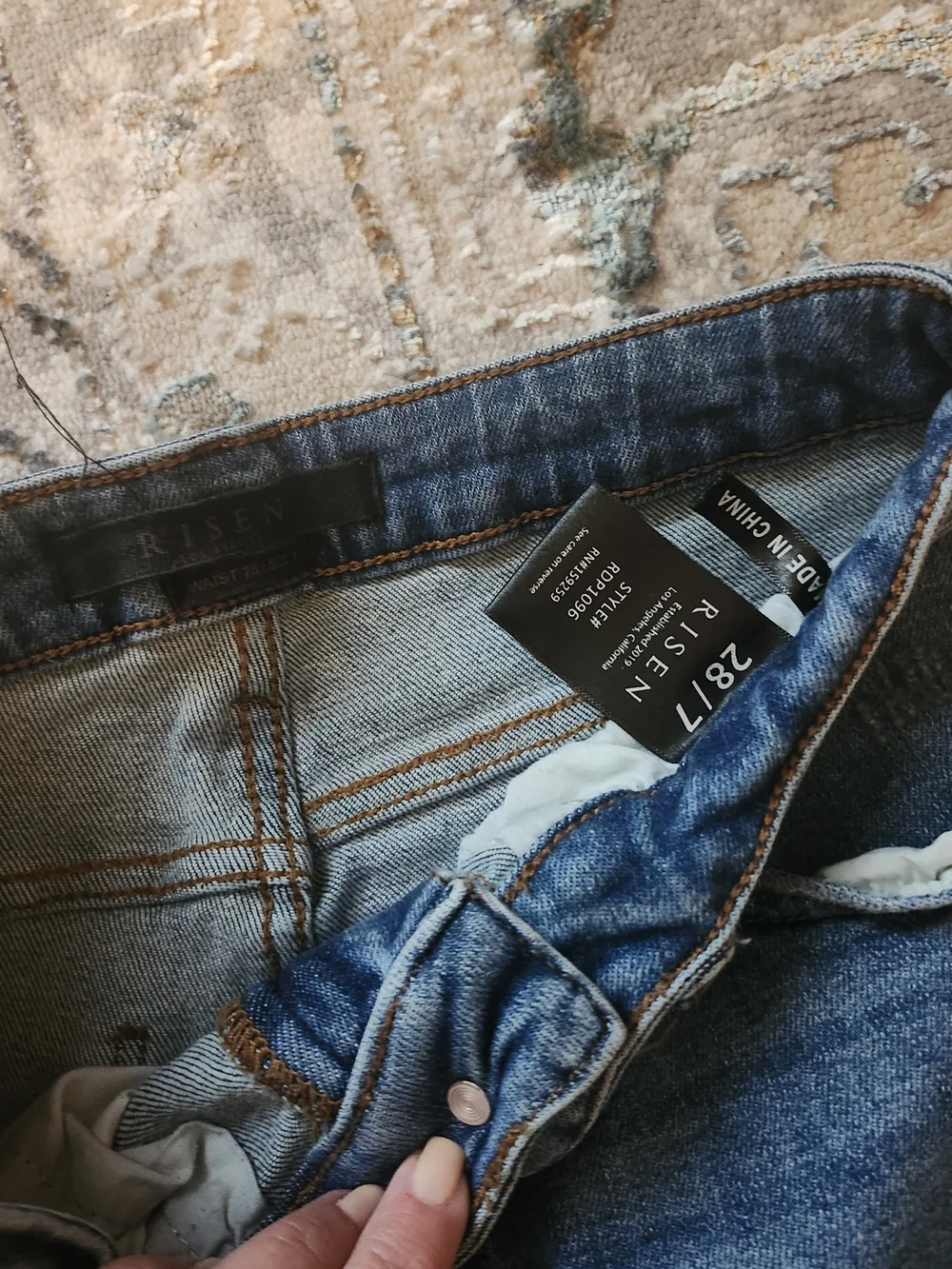 Distressed AnkleFlare Jeans for Women - Blue- Risen Jeans